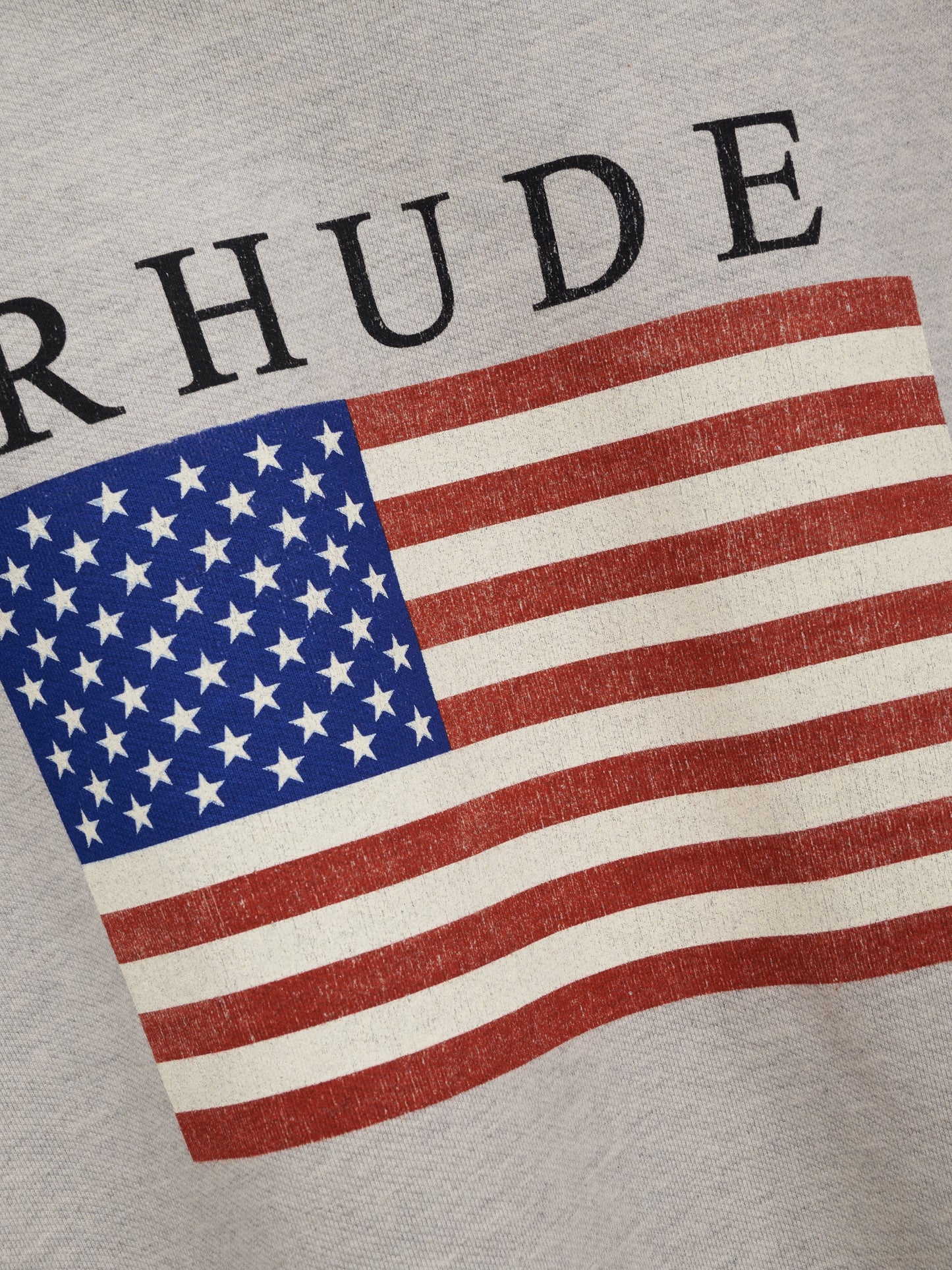 USA FLAG CREWNECK - HEATHER GREY