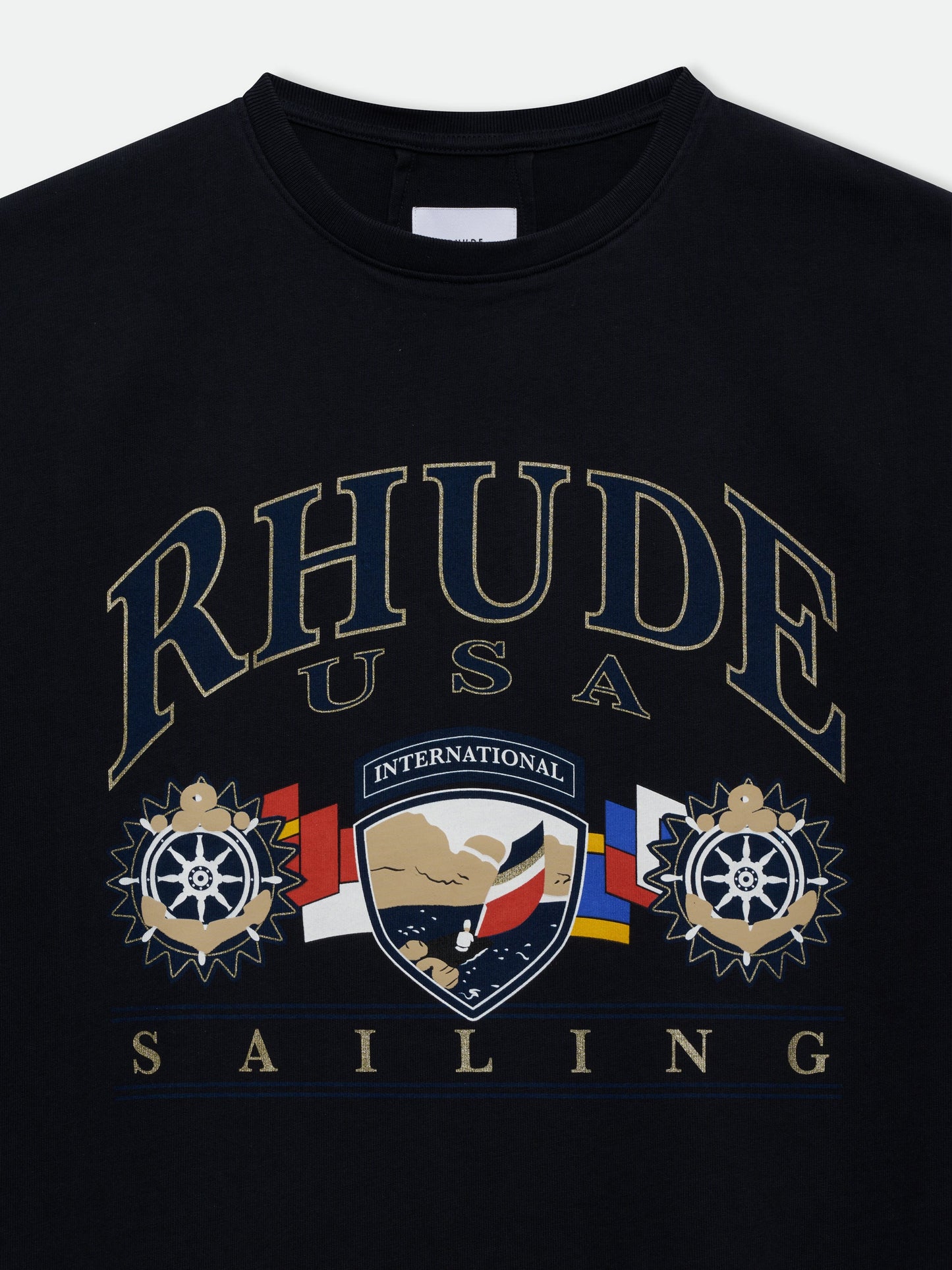 USA SAILING ICON TEE - VINTAGE BLACK\/ WHITE