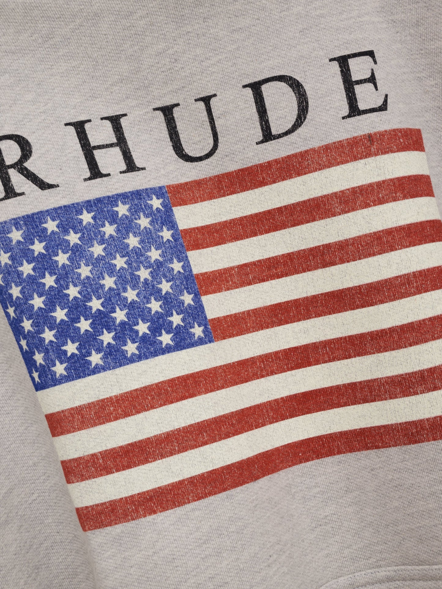 USA FLAG HOODIE - HEATHER GREY\/ BLACK
