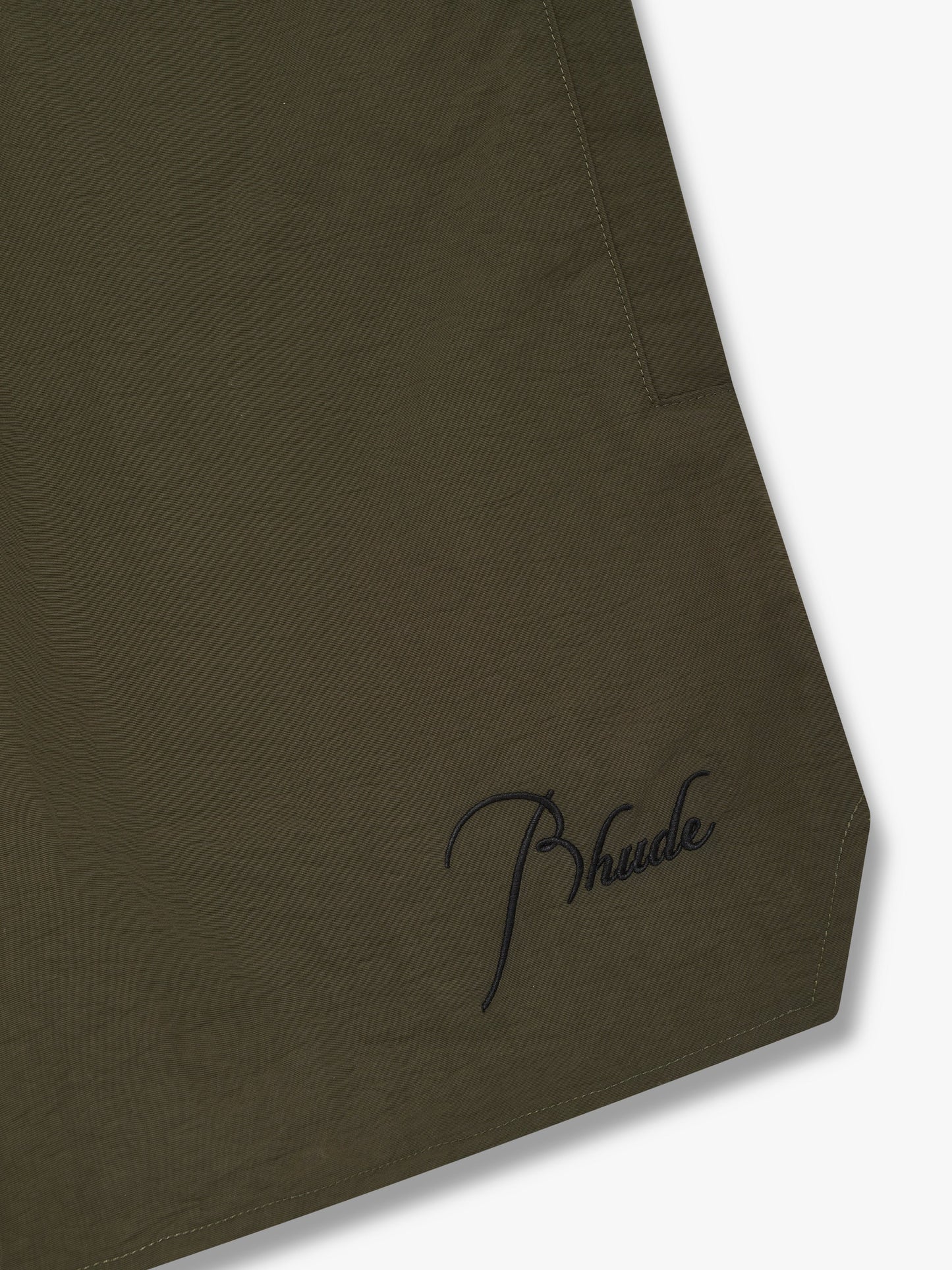 RHUDE RADIATOR SWIM TRUNKS - MOSS GREEN\/BLACK