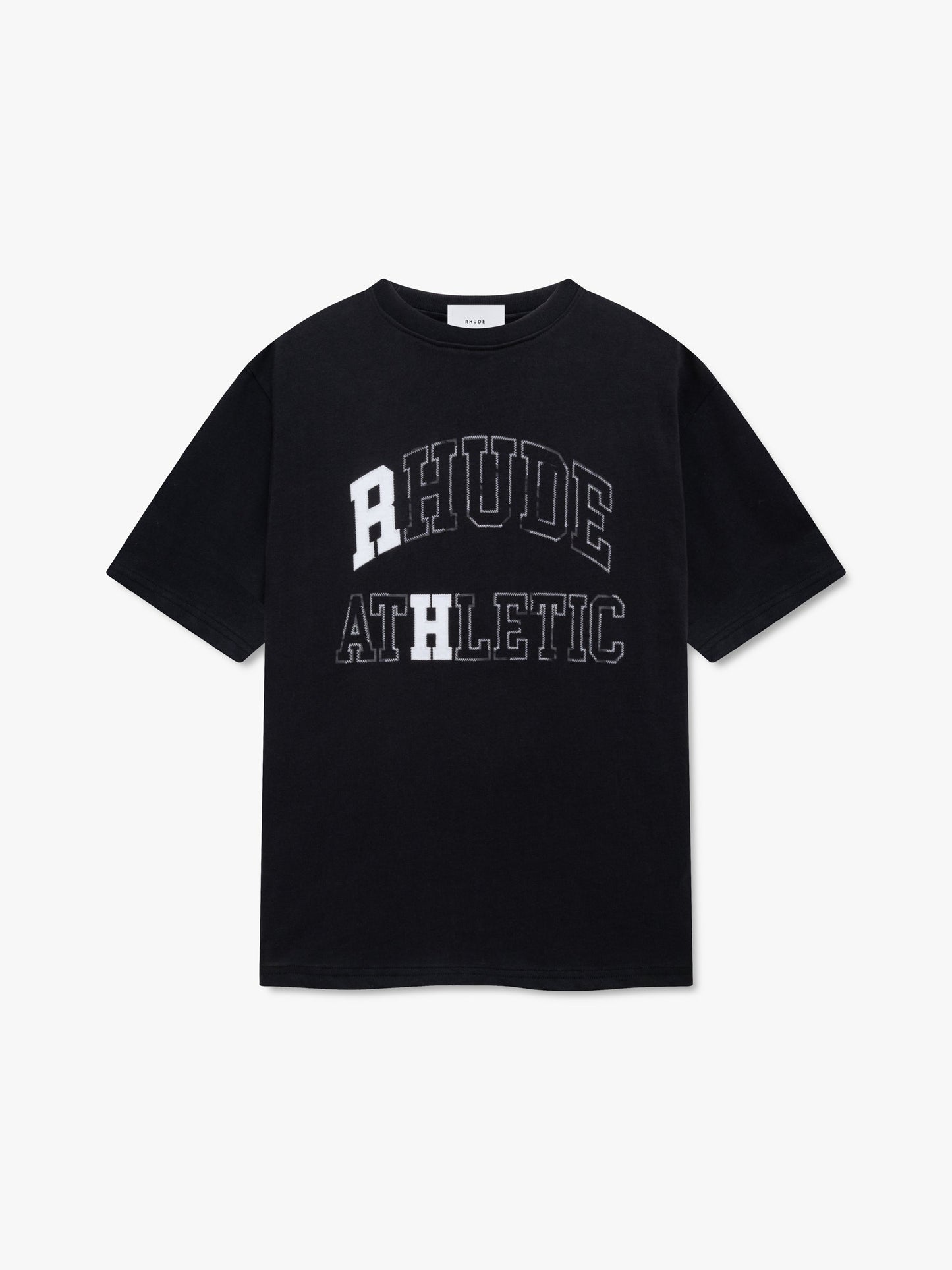 RHUDE ATHLETIC TEE - VINTAGE BLACK\/ WHITE